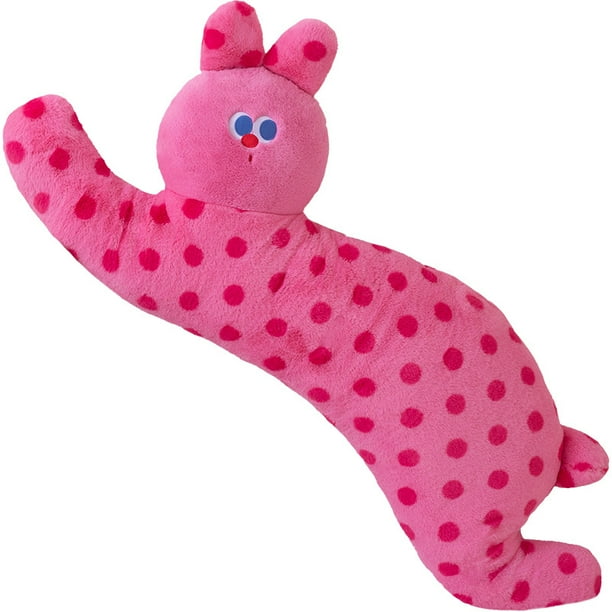 Muñeca de peluche con dibujos animados de gato con lunares, 90 cm, relleno suave