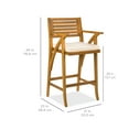 thumbnail image 7 of Best Choice Products Set of 2 Outdoor Acacia Wood Bar Stools Bar Chairs w/ Weather-Resistant Cushions - Cream, 7 of 7