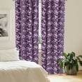 thumbnail image 3 of Ambesonne Spring Window Curtains, Butterflies Floral Branches, Each 28" W x 63" L, Dark Purple Multicolor, 3 of 5