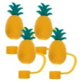 thumbnail image 5 of Raindrops 4PCS Reusable Silicone Straw Caps for Tumblers, Orange Pineapple Shape Covers for Cups, 5 of 8
