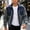 #0027-Gray, variant on Men’s Corduroy Color Block Zip Up Jacket Stand Collar Patchwork Long Sleeve Casual Outerwear Loose Fit for Fall Daily Commute