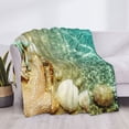 thumbnail image 3 of Yiaed Starfish And Seashell Print Blanket Throw Blanket Soft Cozy Flannel Blanket for Home Bed Sofa Couch Chair-80"x60", 3 of 6