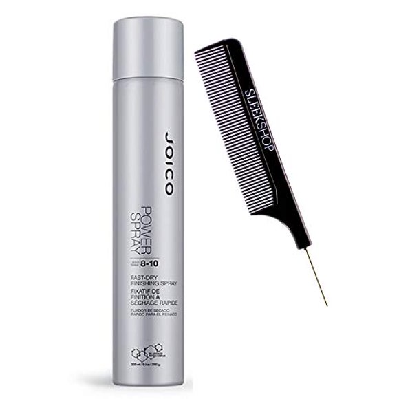 Joico POWER SPRAY Fast-Dry Finishing Spray, Aerosol Hairspray, Hold 8-10 (w/Sleek Comb) Firm to Ultra Firm Hair Hold (9 oz / 300 ml)