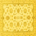 thumbnail image 1 of Ahgly Company Machine Washable Indoor Square Oriental Yellow Traditional Area Rugs, 6' Square, 1 of 4