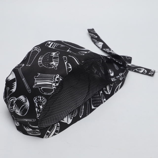 Male and female waiter hat restaurant kitchen adjustable chef work breathable mesh pirate