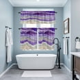 thumbnail image 3 of Purple Coastal Kitchen Curtains Sets for Windows 24 Inch Length, Summer Beach Nautical Abstract Art Rod Pocket Window Treatments Tier Curtains and Valances Set for Bedroom/Bathroom, 3 of 8