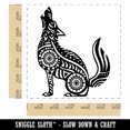 thumbnail image 2 of Folk Art Wolf Self-Inking Rubber Stamp Ink Stamper - Red Ink - Large 1-1/2 Inch, 2 of 7