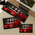 thumbnail image 3 of YIMEIS Red Wine Rose Candlelight Valentine's Day Fall Kitchen Mats Set of 2,Xmas Winter Seasonal Farmhouse Home Seasonal Decorations Rugs for Floor - 16''*24'' and 17''*47'' in, 3 of 10