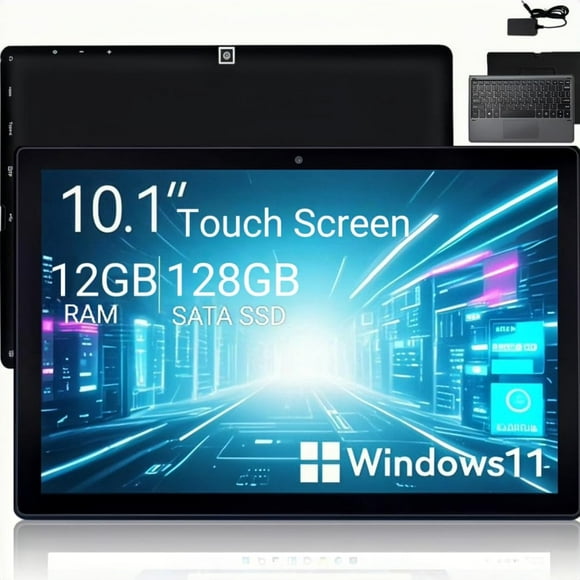 HONGSAMDE Windows Tablet, 2 in 1 10.1 Inch Windows 11 Pro Tablet PC, 8GB RAM 128GB SSD, Intel Quad-Core CPU 1280x800 IPS FHD Touch,with Mini HDMI/5GWiFi/Bluetooth/USB3.0