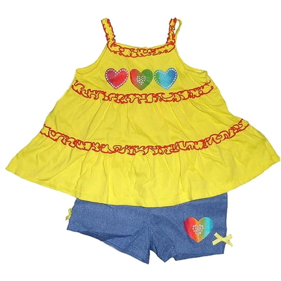 Kids Headquarters Toddler Girls Heart Tank Top and Short Set - 4T