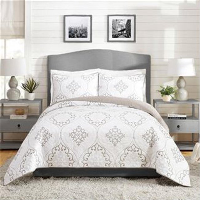 Modern Heirloom Collection A069019GYNFS Chambre Courtepointe Ensemble - King Size - 3 Pièces
