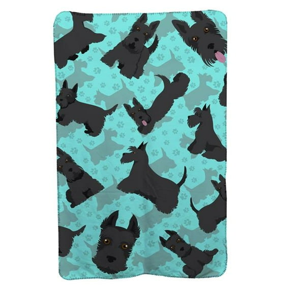 Carolines Treasures MLM1023TBLT 58 x 36 in. Blue Scottish Terrier Soft Travel Blanket with Bag