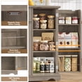 thumbnail image 4 of Homfa Kitchen Island with Wheels & Adjustable Shelf, 2 Drawer Farmhouse Buffet Cabinet Sideboard Coffee Bar for Dining Room Living Room, Gray, 4 of 7