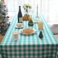 thumbnail image 5 of CSFL Checkered Tablecloth for Rectangle Tables, Polyester Gingham Tablecloths, Stain Resistant Dining Table Cover for Outdoor Picnic, Kitchen and Party, 87"x 55", Deep Green and White, 5 of 8