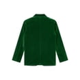 thumbnail image 4 of Kaerm Kids Boys Sports Coat Classic Fit Lapel Collar Velvet Blazer Suit Jacket One Button Single Dark Green 16, 4 of 6