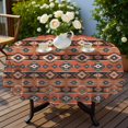 thumbnail image 4 of Geometric Stripe Red Pattern Round Tablecloth 60"x60", Wrinkle Resistant Wipeable Table Cover for Kitchen Dining Room Picnic Patio and Party, 4 of 6