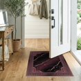thumbnail image 2 of ODIKA 2'x3' Washable Doormat Non-Slip, Low Pile Pink Sleek Grey Symmetrical Layout Smooth Transition Crisp Contemporary for Entryway, Kitchen, Laundry Room, 2 of 7