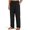 Black, variant on DOCVIT Mens Pants Casual Pants Side Pockets Loose Fit with Elastic Waist Drawstring