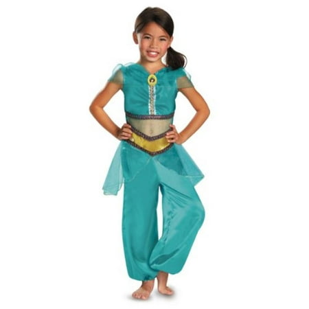 Disguise Disney Aladdin Jasmine Sparkle Classic Girls Costume, 3T-4T