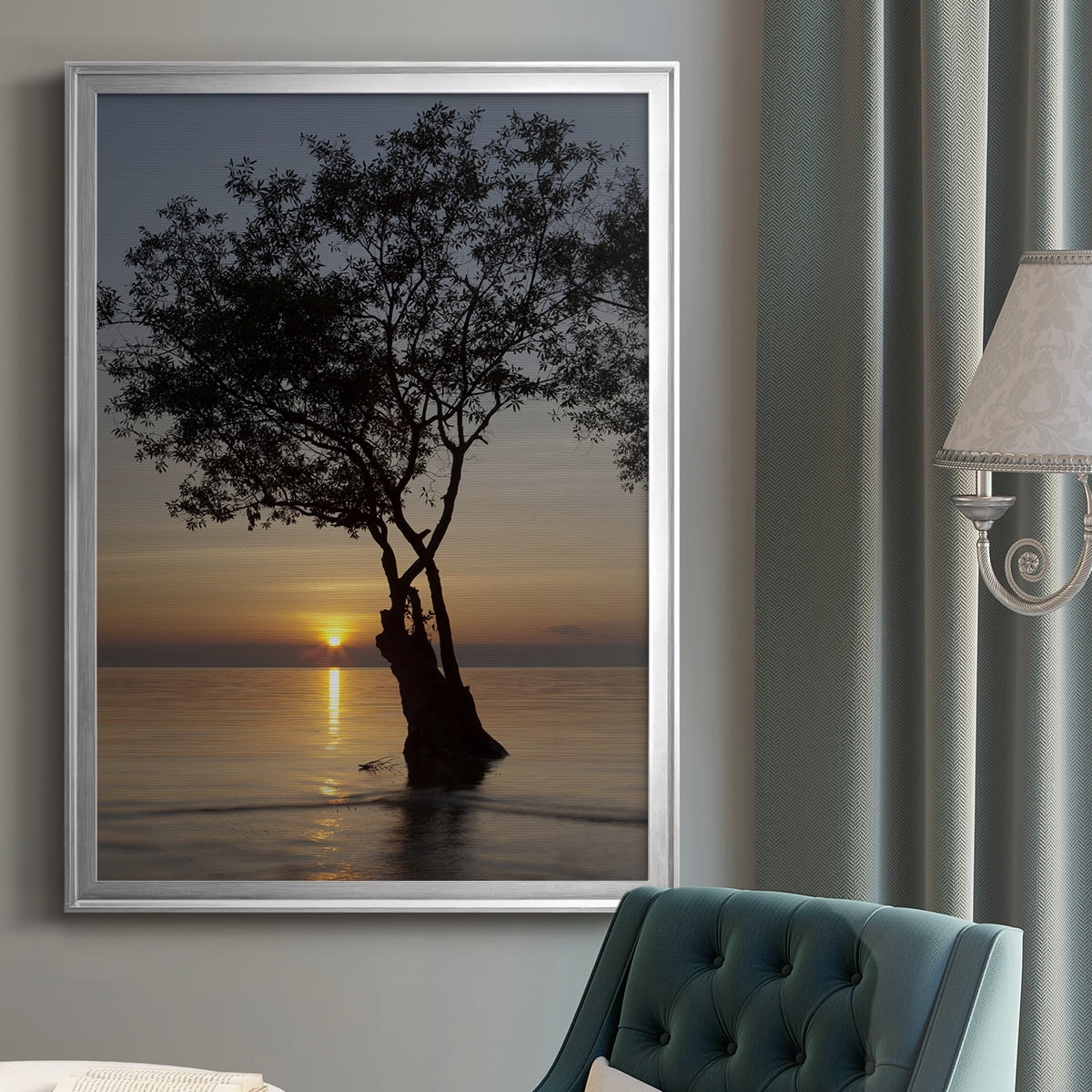 Sunset Silhouette Premium Framed Print - Ready to Hang