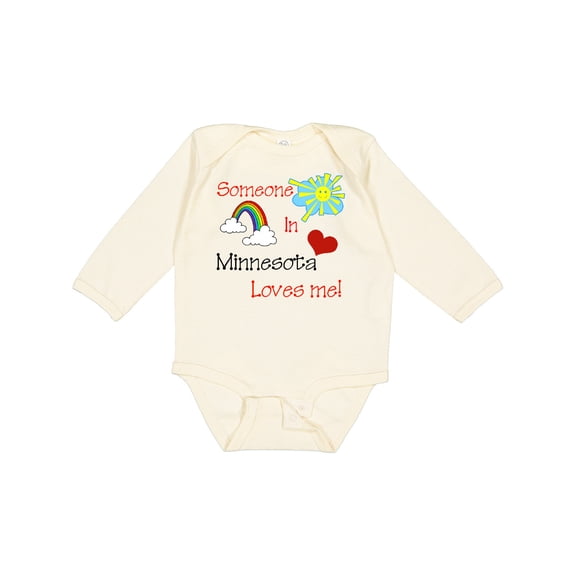 Inktastic Someone in Minnesota Loves Me Boys or Girls Long Sleeve Baby Bodysuit