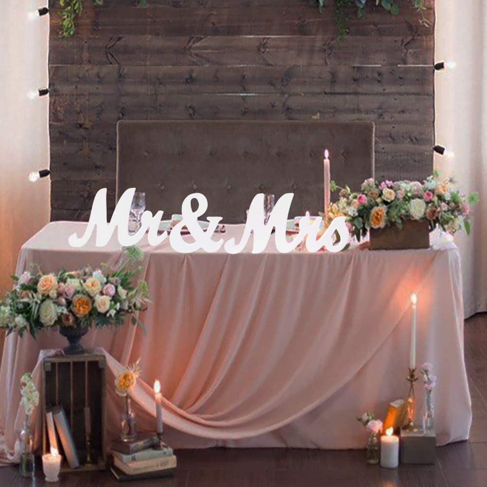 Personalised Mr and Mrs Sign Wedding Top Table Decoration Freestanding Sign X 