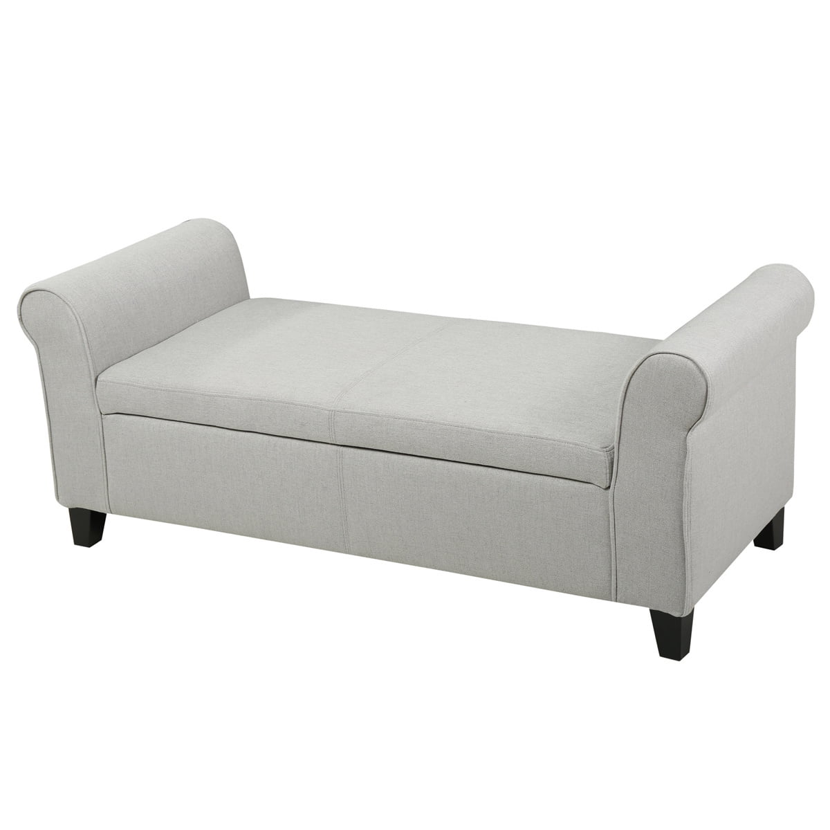 Kepooman Home Fabric Storage Bench, Ottoman Storage Chest with Arms for Home, Bedroom, Living Room, Light Grey Kepooman Home Fabric Storage Bench, Ottoman Storage Chest with Arms for Home, Bedroom, Living Room, Light Grey