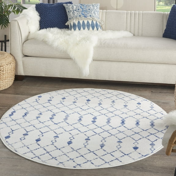 Nourison Whimsicle Modern Bohemian Ivory 5' x round Area Rug, (5' Round)