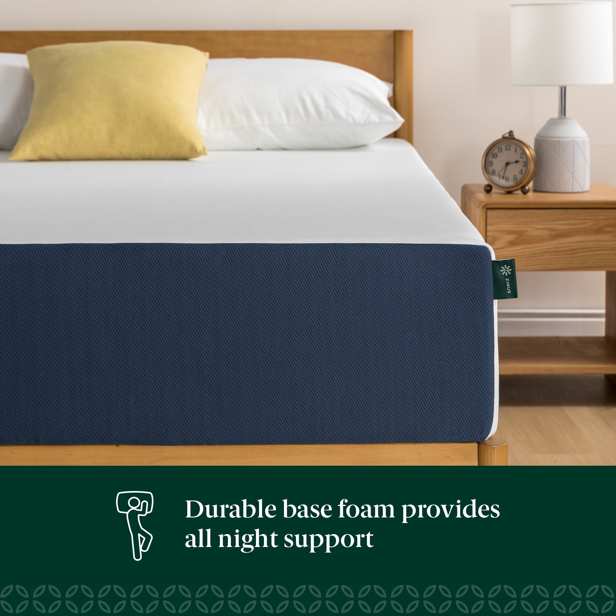 Zinus 12" King Green Tea Waterfall Memory Foam Mattress in a Box