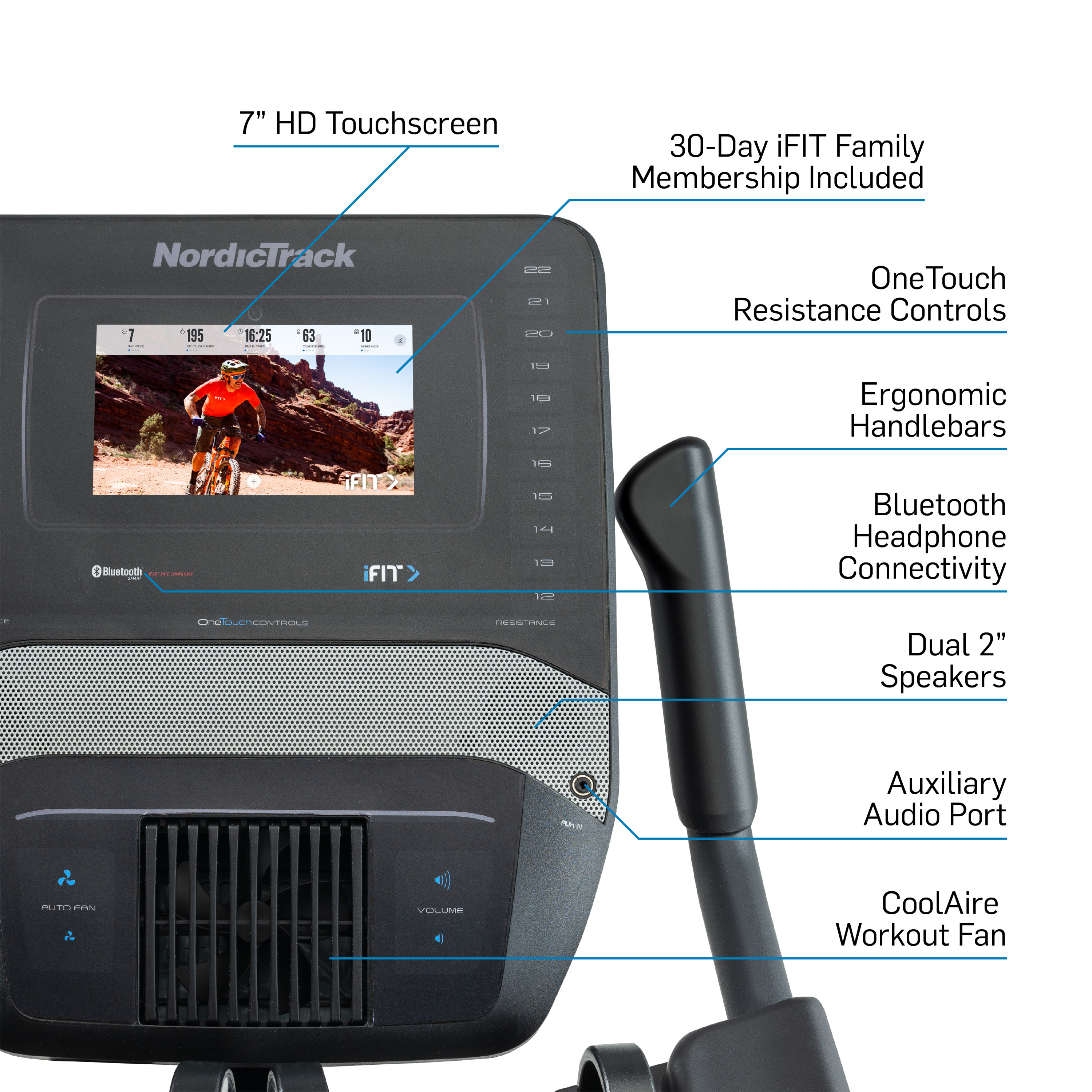 NordicTrack Studio Bike with 7” Smart HD Touchscreen and 30-Day iFIT Family Membership - image 3 of 22