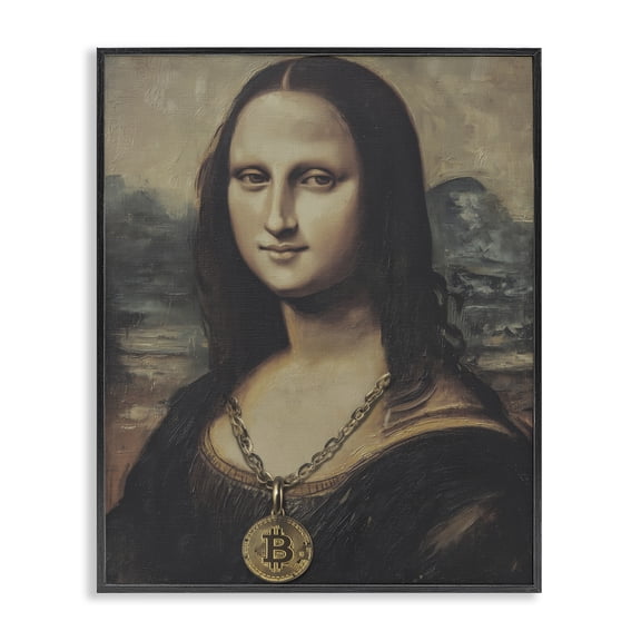 Stupell Industries Glam Iconic Bitcoin Smile Classic Black Framed Giclee Art, 11 x 14, by Svetlana Aleynikova