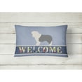 thumbnail image 2 of Carolines Treasures BB8304PW1216 Old English Sheepdog Welcome Canvas Fabric Decorative Pillow, Blue, 12H x16W,, 2 of 3