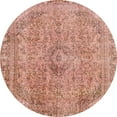 thumbnail image 1 of Ahgly Company Indoor Round Abstract Light Salmon Rose Pink Abstract Area Rugs, 5' Round, 1 of 6