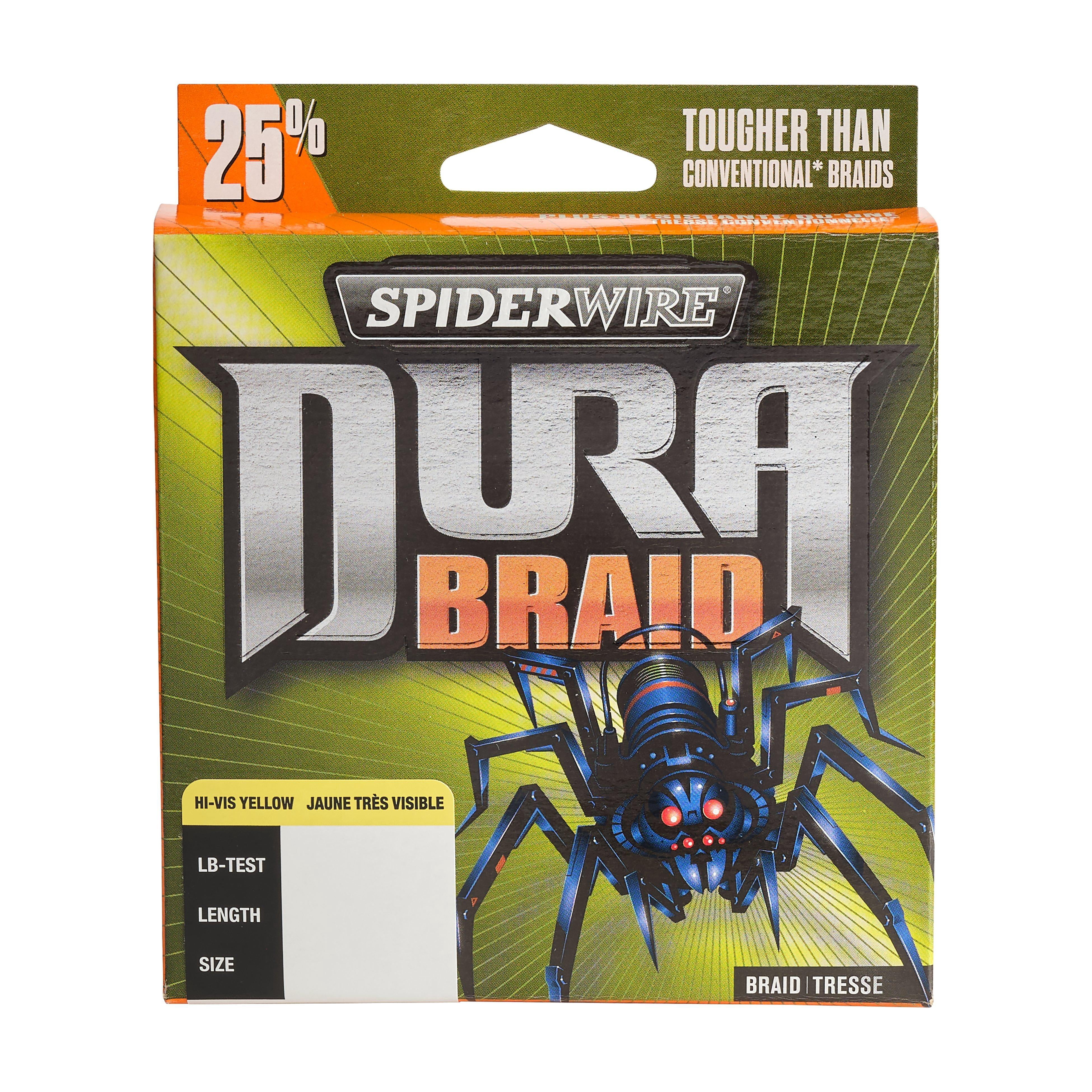 SpiderWire DuraBraid Fishing Line, Hi-Vis Yellow, 10 lb Test Strength, 300 yd