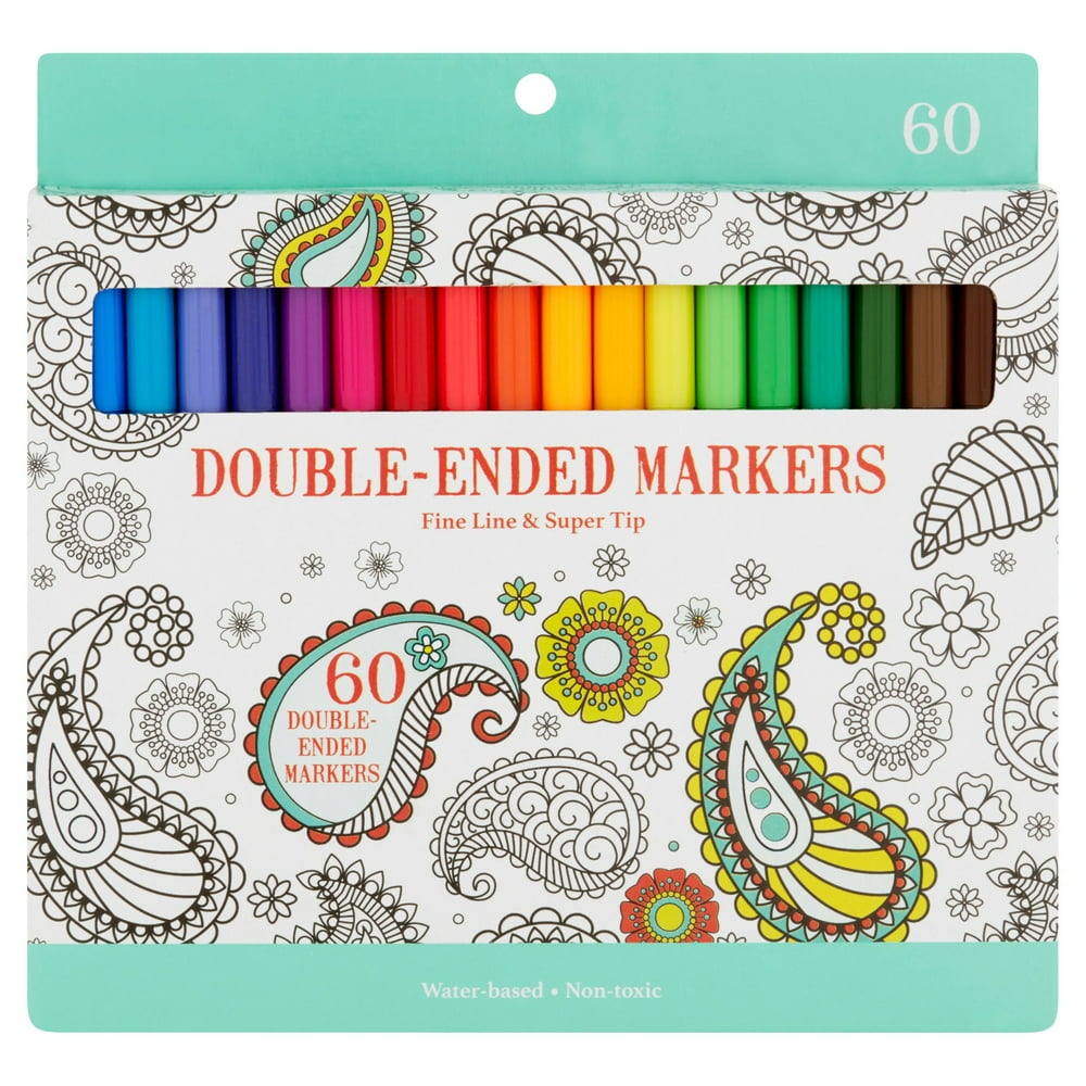 Leisure Arts Inc DoubleEnded Markers, 60 Piece