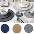 thumbnail image 2 of CAROOTU Round Cotton Linen Cup Coaster Heat Resistant Dining Table Plate Mat for Home Protects Table from Burnt out 11/18/24cm, 2 of 7