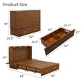 thumbnail image 5 of GraceGrove Murphy Bed with 2 USB Ports and Charging Station, Reddish-Brown Murphy Bed Twin with Storage Cabinet, Twin Size Murphy Bed with Drawers, Bedroom Cabinet Bed Guest Bed , Murphy Bed Cabinet, 5 of 12