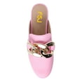 thumbnail image 5 of FSJ Women Classic Closed Round Toe Mules Chains Low Heeled Loafer Slides Comfortable Slip on Casual Walking Flats Size 10.5 Rose Pink, 5 of 5