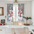 thumbnail image 5 of Christmas Snowman Sheer Curtains 72 Inches Long, Winter Xmas Snowflakes Cardinal Grey Light Filtering Window Curtains for Living Room, Rod Pocket Voile Sheer Curtain Drapes, 52"Wx72"L, 2 Panels, 5 of 9