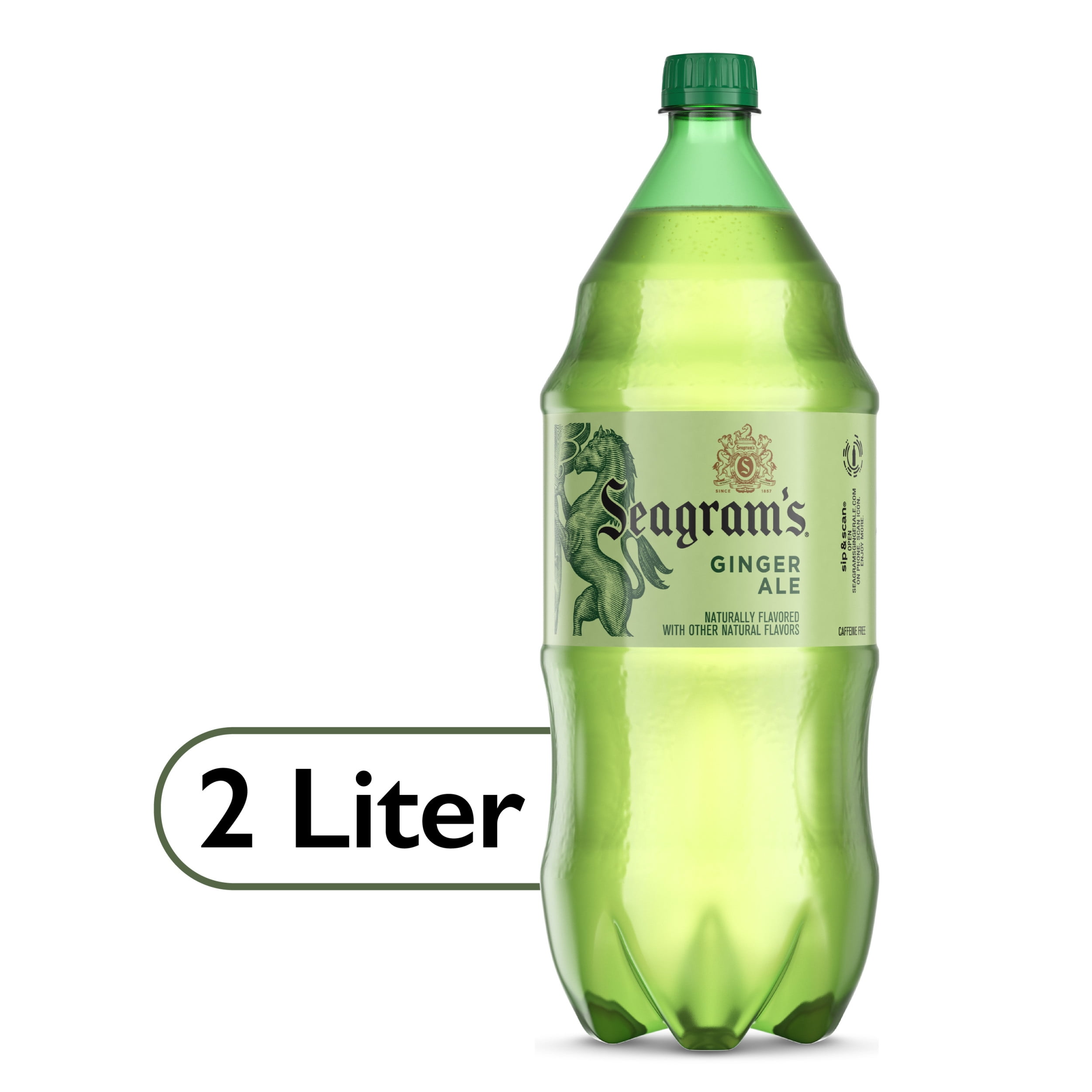 Seagrams Ginger Ale Soda Pop, 2 Liter Bottle