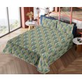 thumbnail image 4 of Ambesonne Leaf Print Fitted & Flat Sheet with Shams 4 Pcs Set, Leafy Forest Summer Art, King, Fawn Mustard Dark Teal, 4 of 5