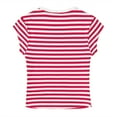 thumbnail image 6 of JIANJIA Tshirts For Women Striped Short Sleeve Round Neck Stripe Fitted Ribbed Stretchy Tops T-Shirts Activewear, 6 of 6