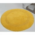 thumbnail image 4 of Saffron Fabs 36 Inch Round 100% Cotton Arctic Blue Crochet Lace Border Bath Rug, 4 of 7