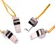 thumbnail image 4 of Silbato de acero inoxidable de 5 uds, silbato de Metal fuerte con cordón para árbitros, entrenadores, salvavidas, supervivencia, fútbol de emergencia, 4 of 5