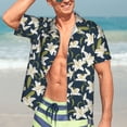 thumbnail image 7 of Sikiie Lilies Flowers Print Men's Hawaiian Shirt, Summer Beach Button Pocket Short Sleeve T-Shirt,XX-Large, 7 of 7