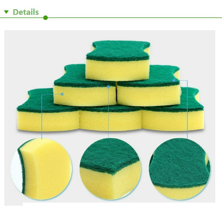 50 Green and Yellow Sponges Kitchen Scrubbers Cleaning Dishwashing