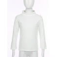 thumbnail image 3 of TSSOE Kids Boys Girls Thermal Tops Underwear Turtleneck Solid Long Sleeve Basic Pullover Undershirts White 100, 3 of 7