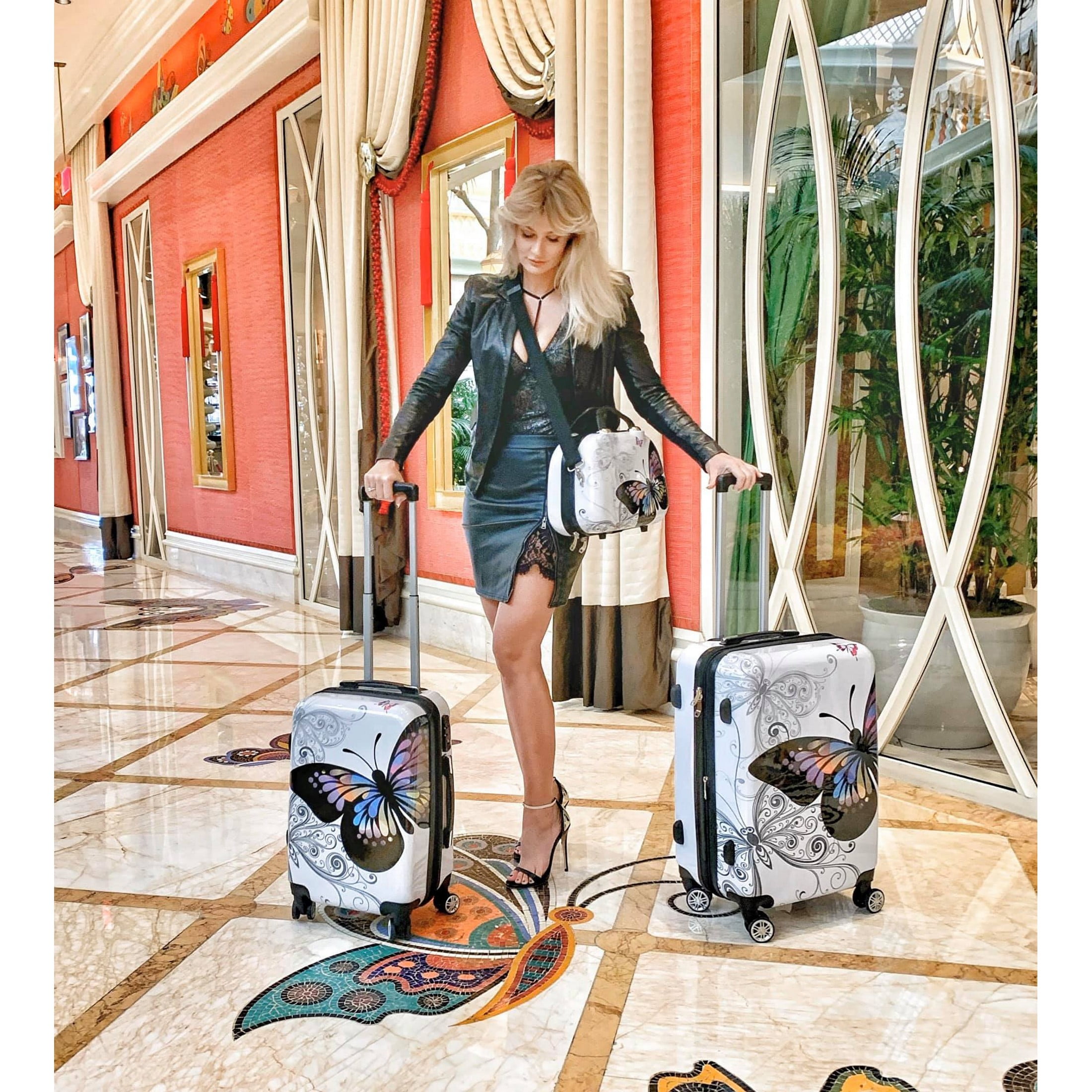 Butterfly Luggage Set - 4 Pc Luxury Suitcases sets For Women And