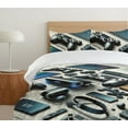 thumbnail image 4 of Ambesonne Gamer Themed Duvet Cover Set, Modern Gaming Artwork, Queen, Pale Mustard Green Blue, 4 of 4