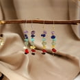 thumbnail image 2 of Namzi Personalized Natural Stone Earrings, Colorful Natural Stone Earrings, Creative Irregular Earrings Wrapped with Seven Colors Handmade Earrings (Silver), 2 of 2